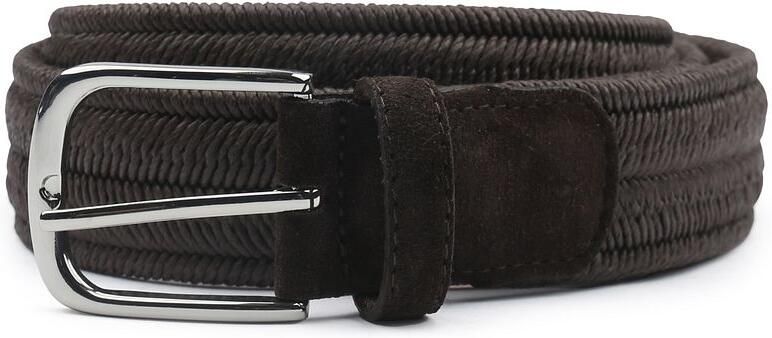 Profuomo Waxed Geweven Riem Bruin