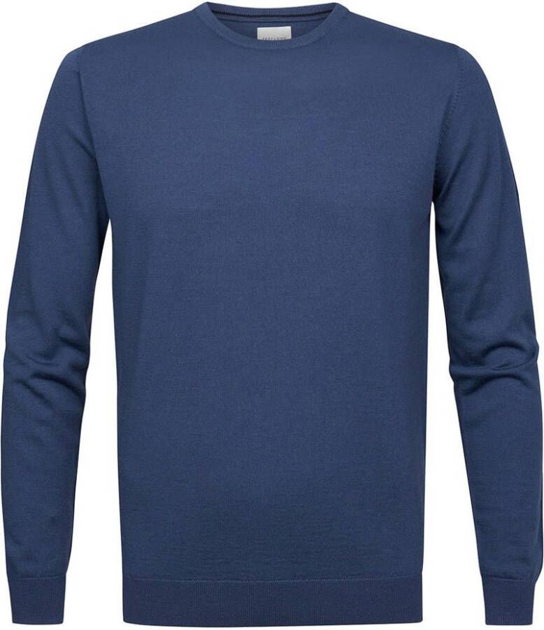 Profuomo Heren Gebreide Trui Vest Blauw Blue Heren