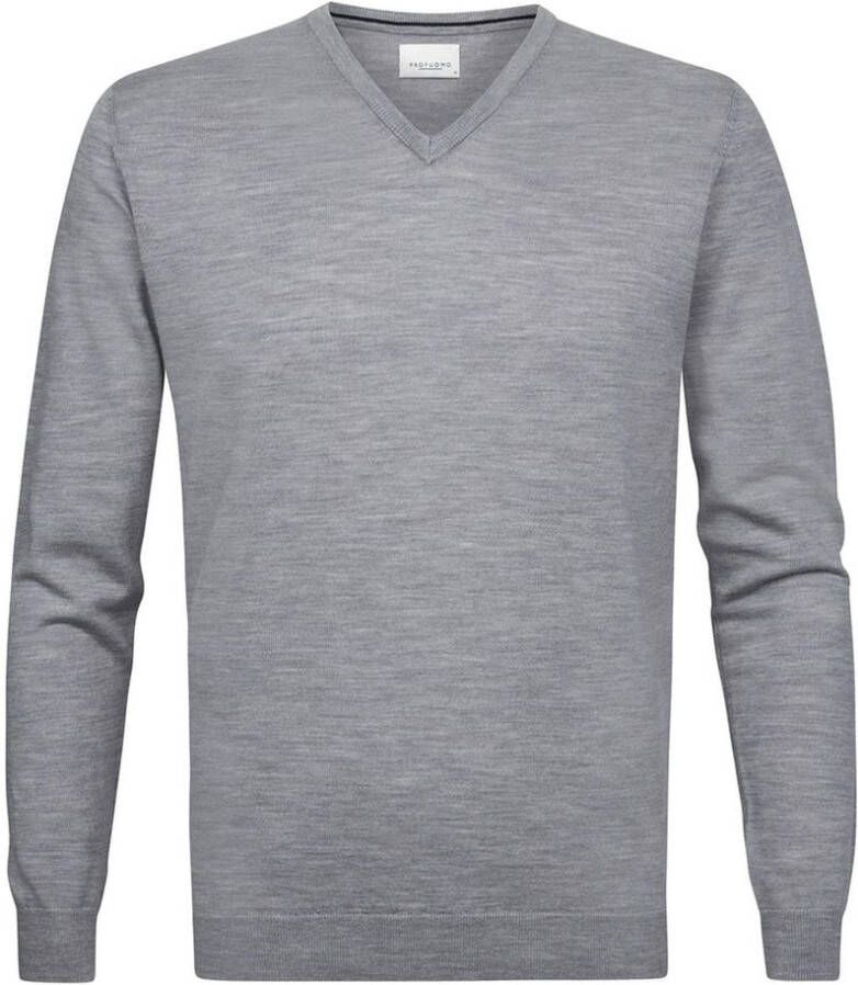 PROFUOMO Heren Truien & Vesten Pullover V-neck Lichtgrijs