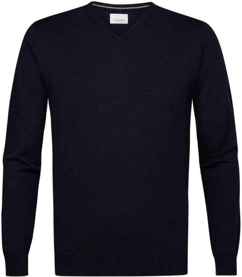 PROFUOMO Heren Truien & Vesten Pullover V-neck Donkerblauw