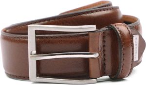 Profuomo riem solid dark brown calf leather