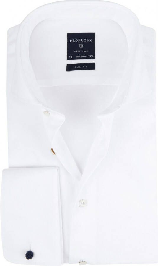 Profuomo Shirt Cutaway Dubbel Manchet Wit