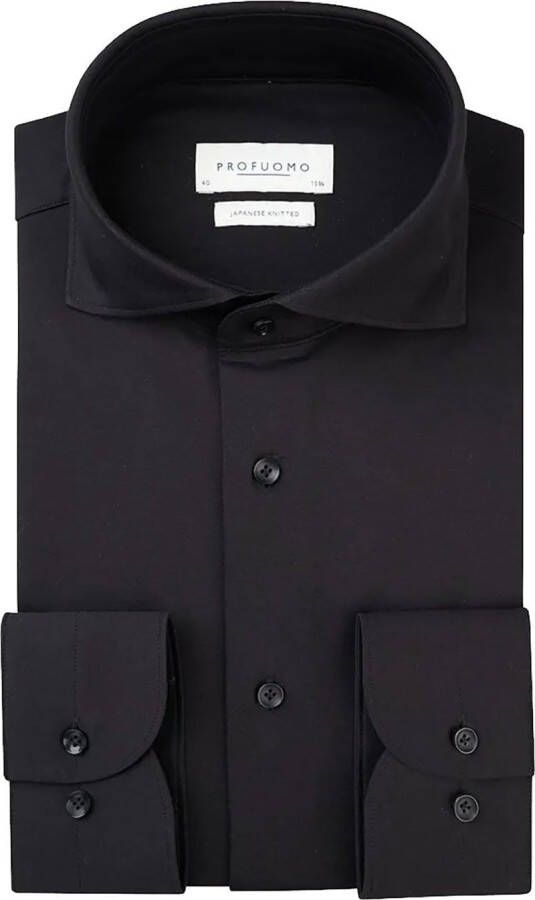 Profuomo Japanese Knitted Overhemd Zwart