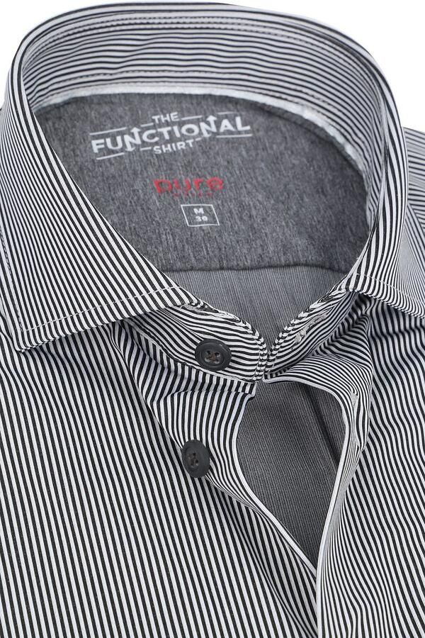 Pure Functional Overhemd Strepen Zwart - Foto 3