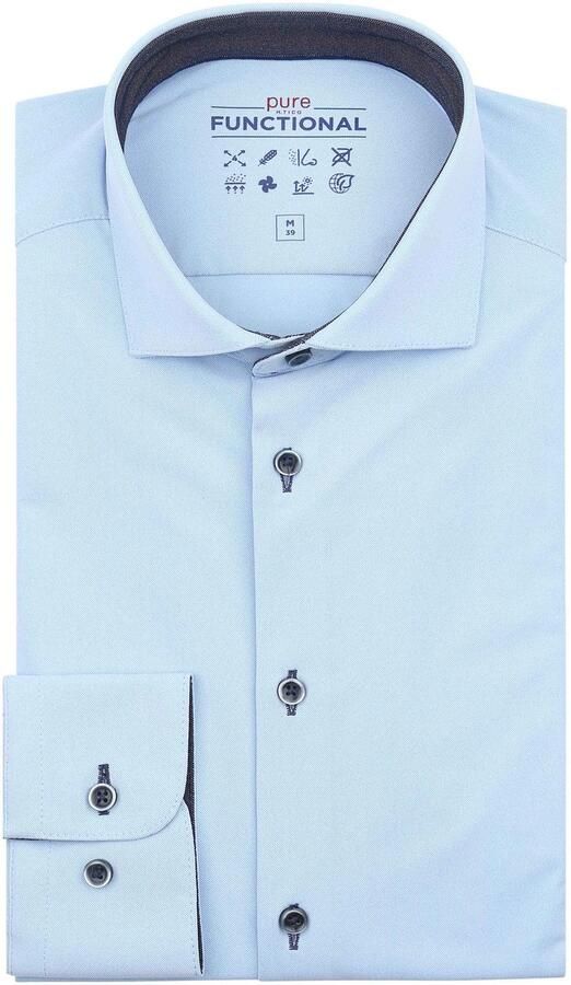 Pure Overhemd Lange Mouw Shirt Blauw - Foto 4