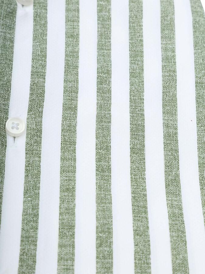 Pure Overhemd Lange Mouw Shirt Linen Optics Streep Groen - Foto 3