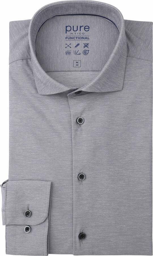 Pure Overhemd Lange Mouw Shirt Melange Grey - Foto 4