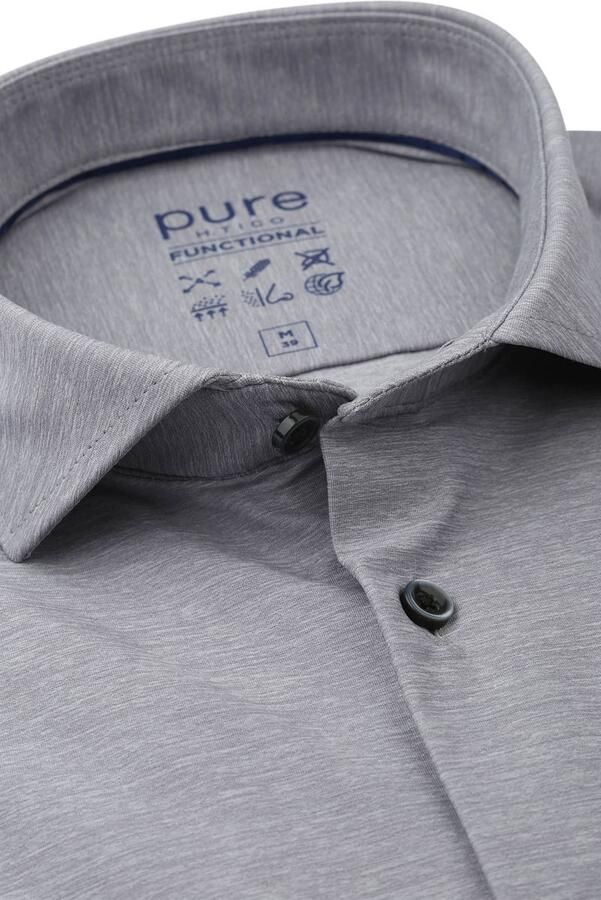 Pure Overhemd Lange Mouw Shirt Melange Grey - Foto 2