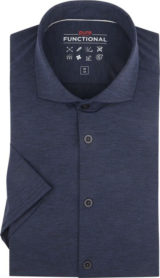 Pure Functional Overhemd Korte Mouwen Donkerblauw - Foto 5