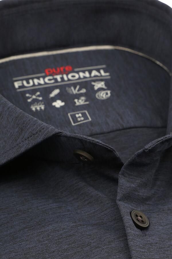 Pure Functional Overhemd Korte Mouwen Donkerblauw - Foto 4