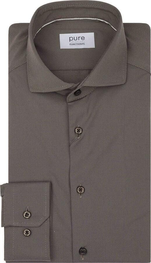 Pure Overhemd Lange Mouw The Functional Shirt Bruin