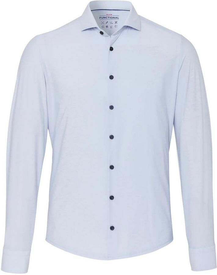 Pure Overhemd Lange Mouw The Functional Shirt Lichtblauw