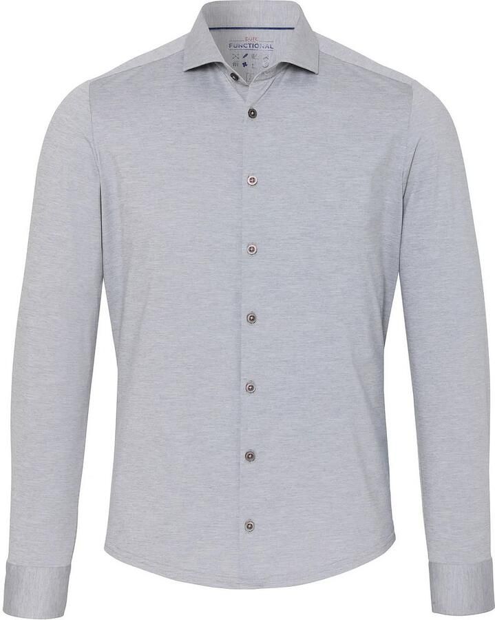 Pure Overhemd Lange Mouw The Functional Shirt Lichtgrijs