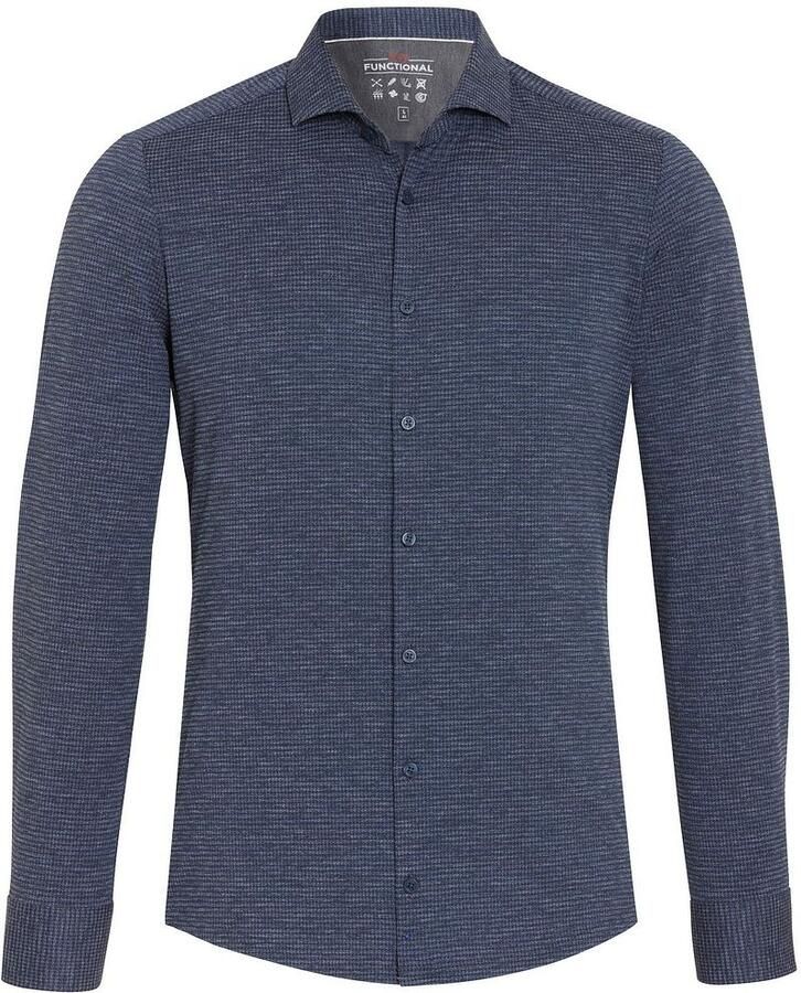 Pure Overhemd Lange Mouw The Functional Shirt Patroon Antraciet