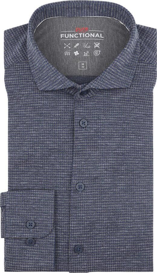 Pure Overhemd Lange Mouw The Functional Shirt Patroon Antraciet - Foto 5