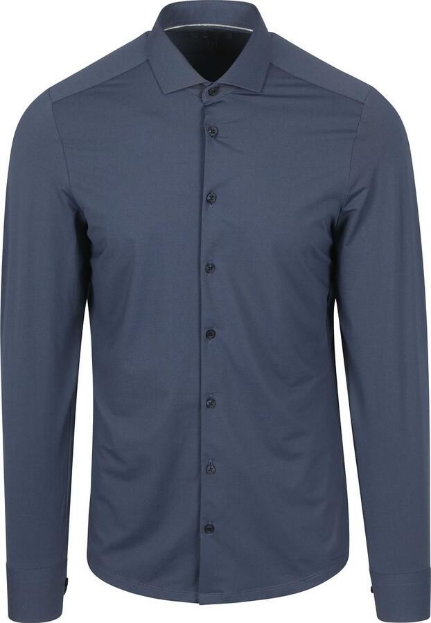Pure Overhemd Lange Mouw The Functional Shirt Super Stretch Blauw