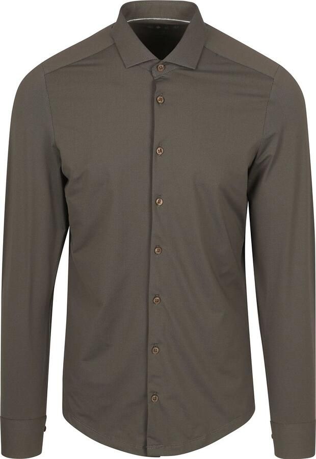Pure Overhemd Lange Mouw The Functional Shirt Super Stretch Bruin