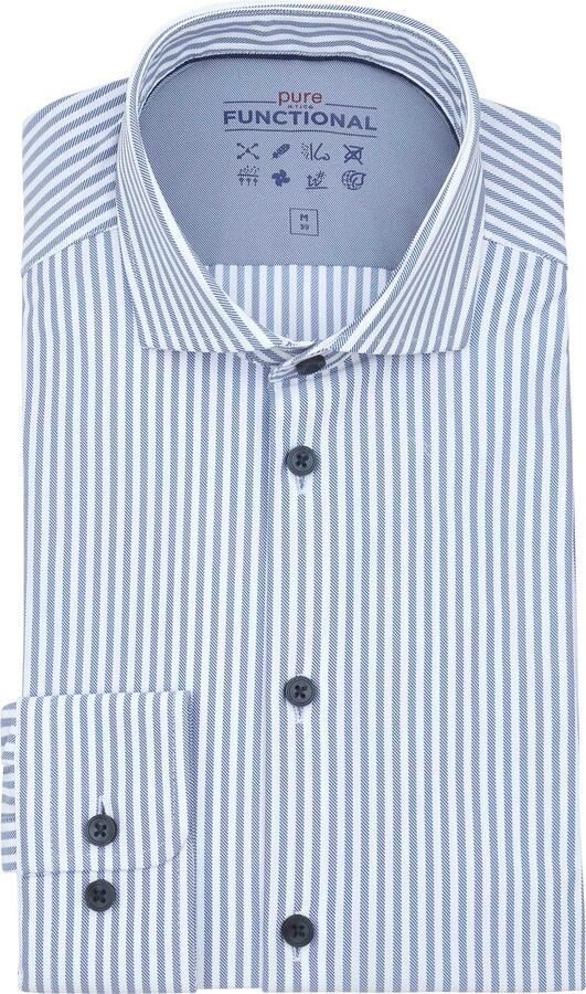 Pure The Functional Shirt Super Stretch Streep Blauw - Foto 1