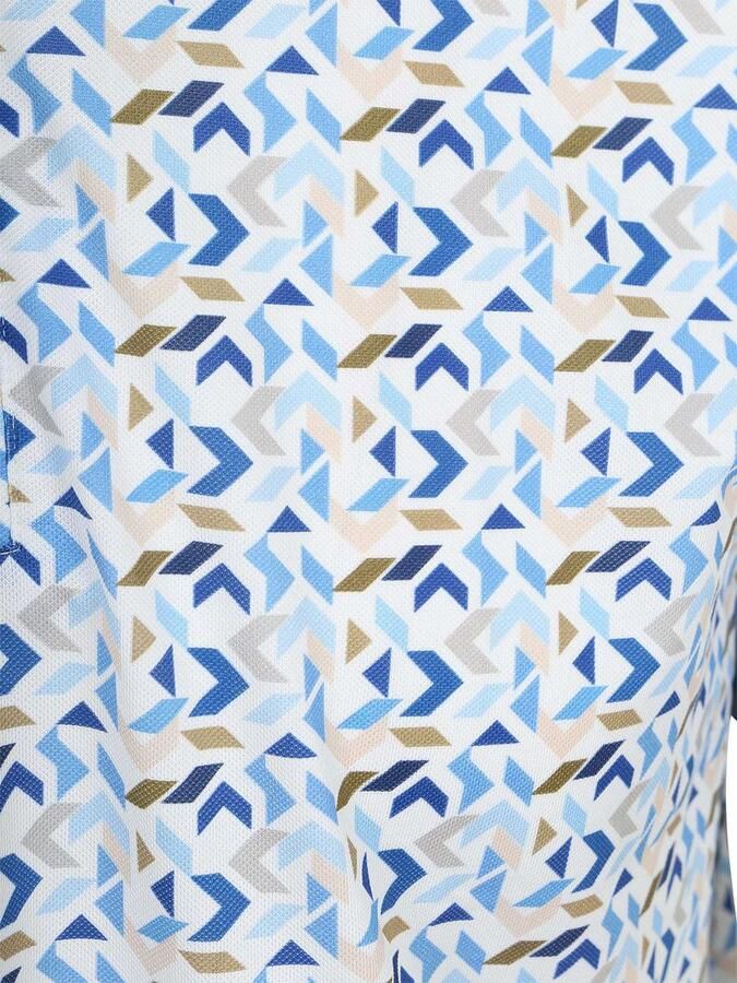 R2 Amsterdam Half Zip Polo Blauw Print - Foto 2