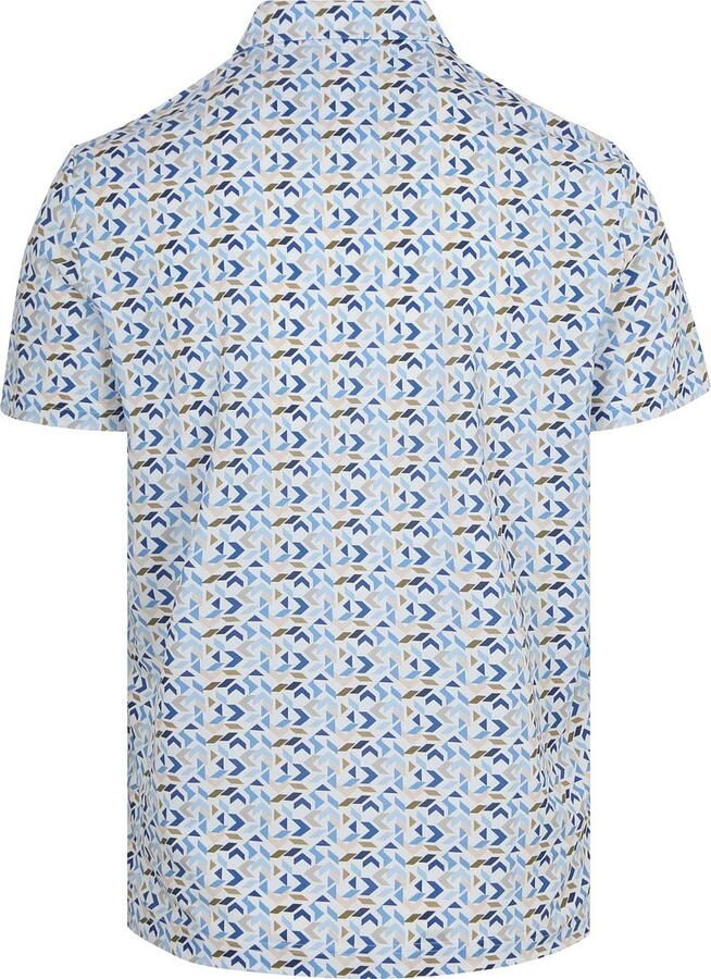 R2 Amsterdam Half Zip Polo Blauw Print - Foto 3
