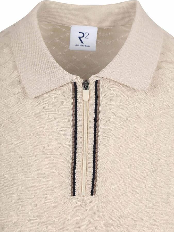 R2 Amsterdam Knitted Polo Beige - Foto 2