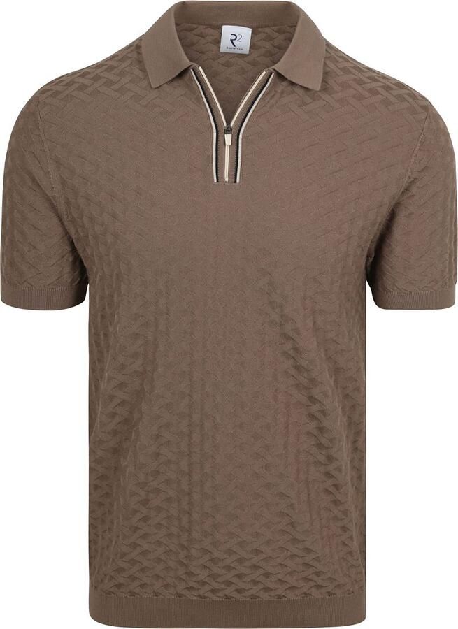 R2 Amsterdam Knitted Polo Bruin