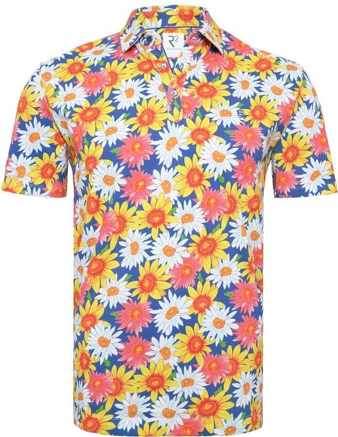 R2 Amsterdam Piqué Polo Sunflower Print Multicolor