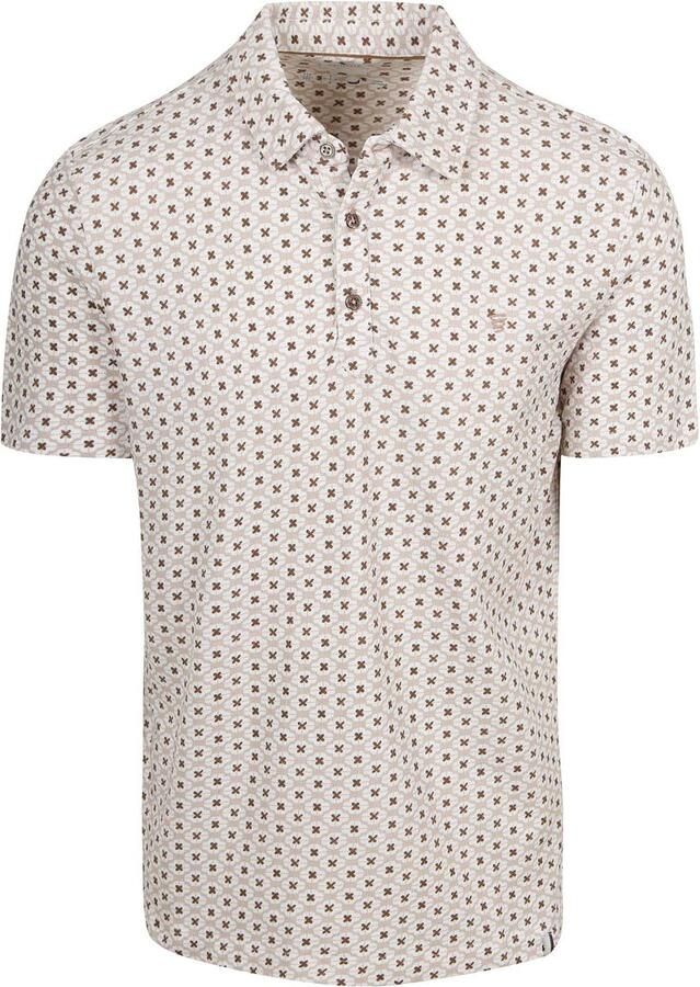R2 Amsterdam Polo Print Beige