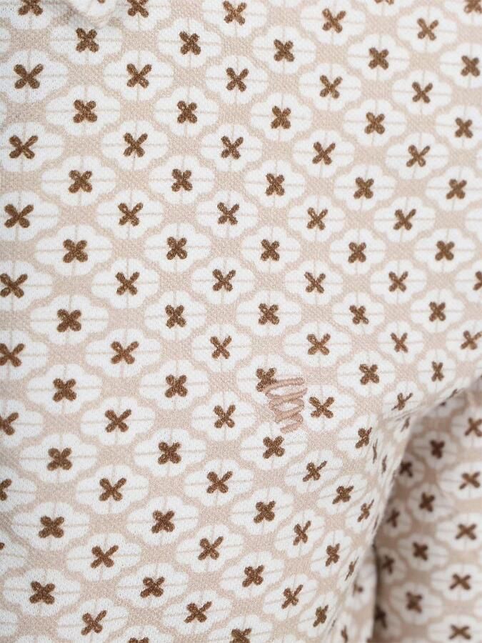 R2 Amsterdam Polo Print Beige - Foto 2