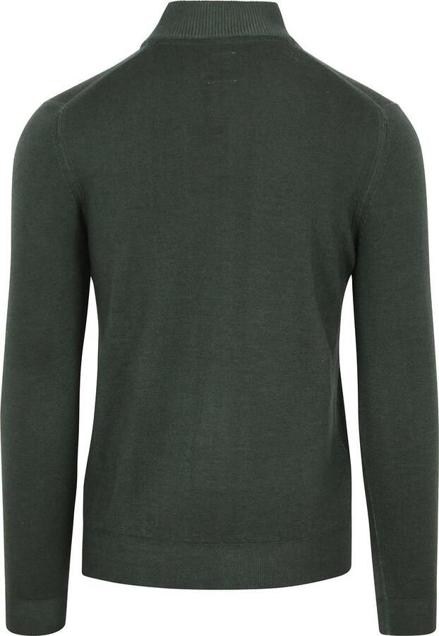 R2 Amsterdam R2 Half Zip Trui Merino Wol Donkergroen
