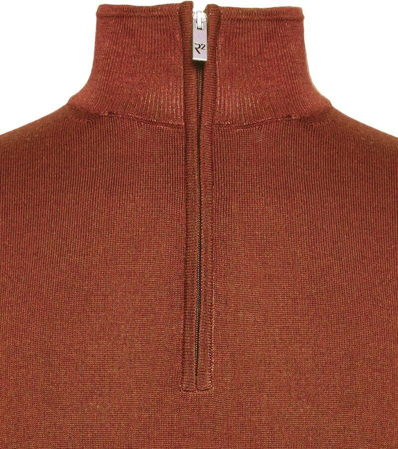 R2 Amsterdam R2 Half Zip Trui Merinowol Brique