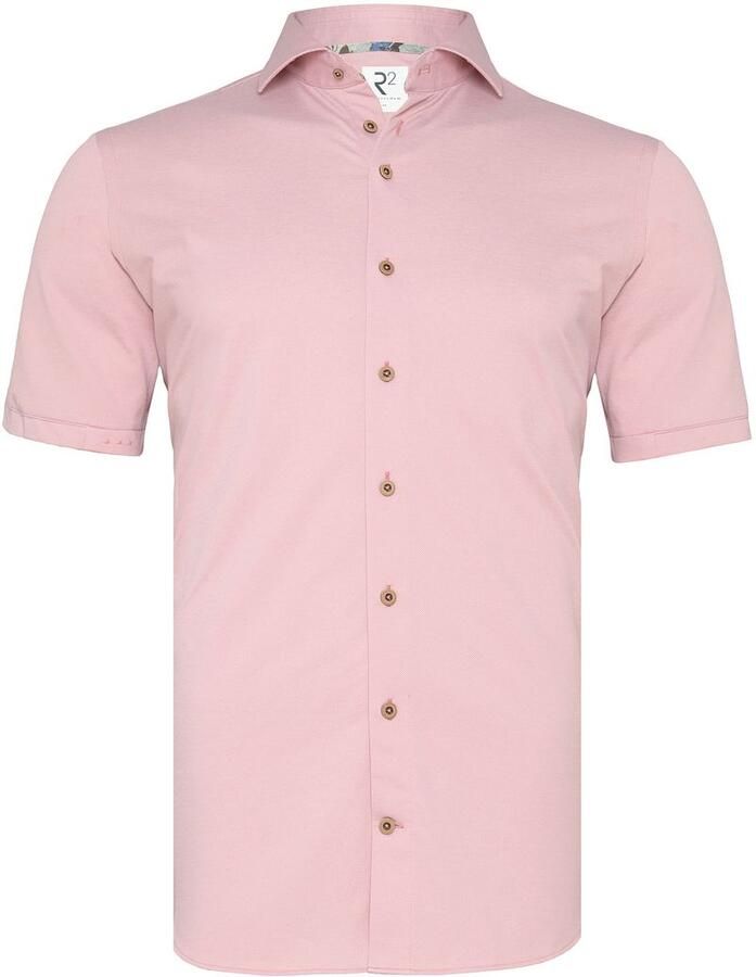R2 Amsterdam R2 Japanese Knitted Short Sleeve Overhemd Roze