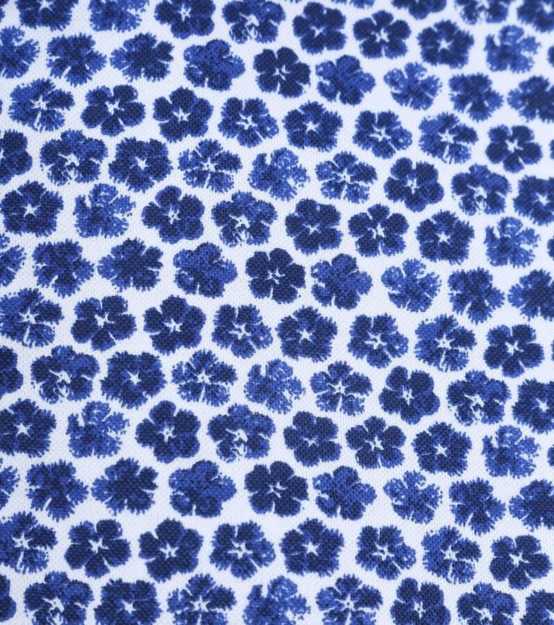 R2 Amsterdam R2 Knitted Piqué Overhemd Bloemen Blauw - Foto 2