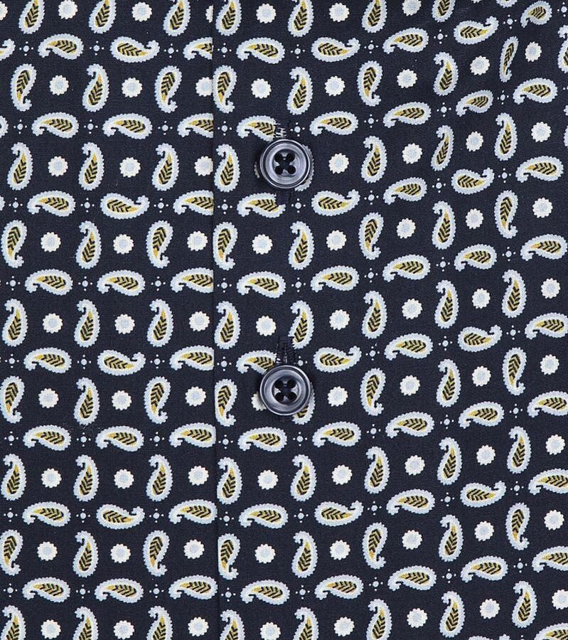 R2 Amsterdam R2 Overhemd Extra Lange Mouwen Paisley Navy - Foto 2