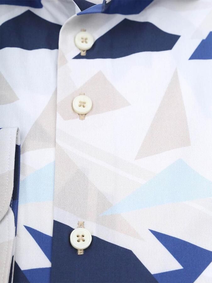 R2 Amsterdam R2 Overhemd Geometrical Print Blauw - Foto 2