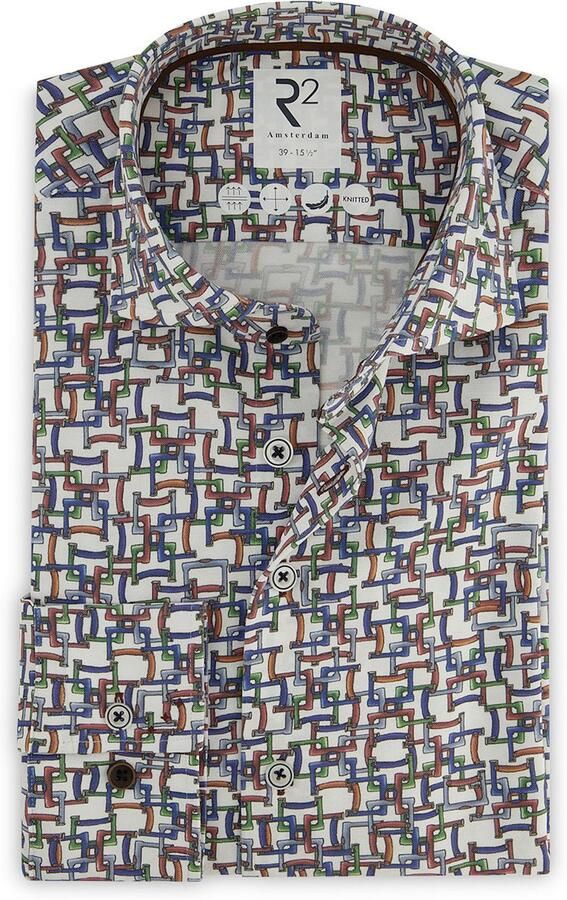 R2 Amsterdam R2 Overhemd Knitted Print Multicolour