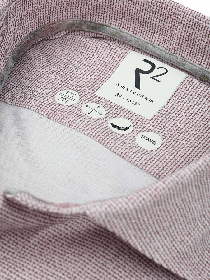 R2 Amsterdam Overhemd Lange Mouw R2 Overhemd Knitted Sorona Mauve - Foto 3