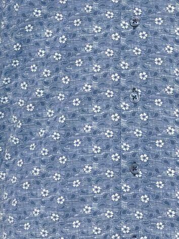 R2 Amsterdam R2 Overhemd Korte Mouwen Print Donkerblauw - Foto 2