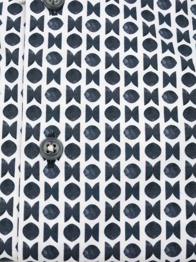 R2 Amsterdam Overhemd Lange Mouw R2 Overhemd Single Jersey Print Navy - Foto 2