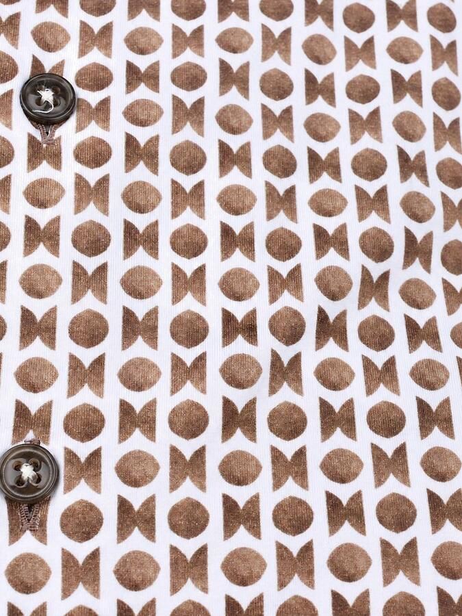 R2 Amsterdam Overhemd Lange Mouw R2 Overhemd Single Jersey Print Taupe - Foto 2
