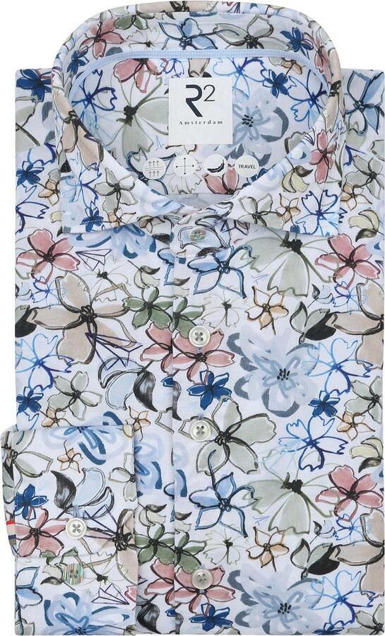 R2 Amsterdam R2 Overhemd Sorona Flower Print Multicolour