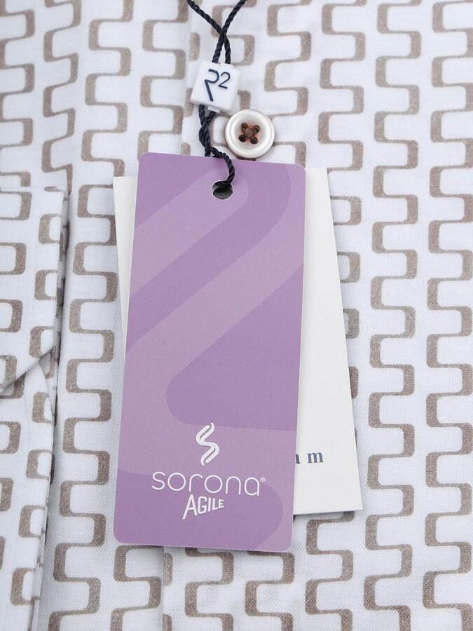 R2 Amsterdam R2 Overhemd Sorona Print Beige - Foto 4