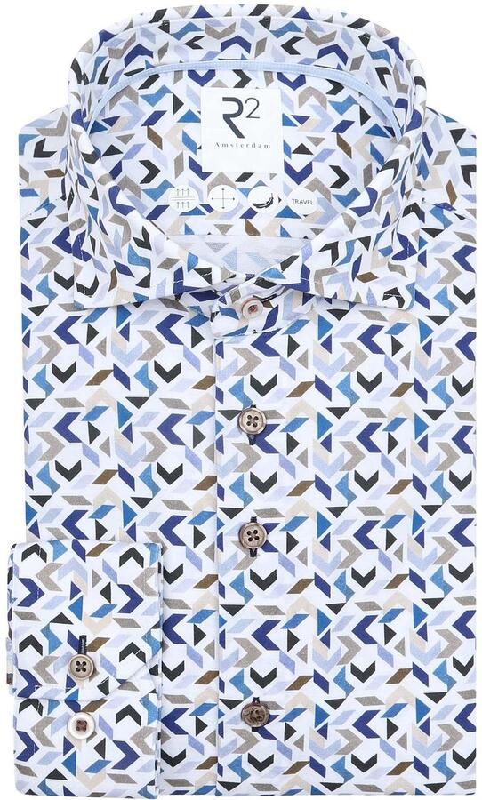 R2 Amsterdam R2 Overhemd Sorona Print Multicolour