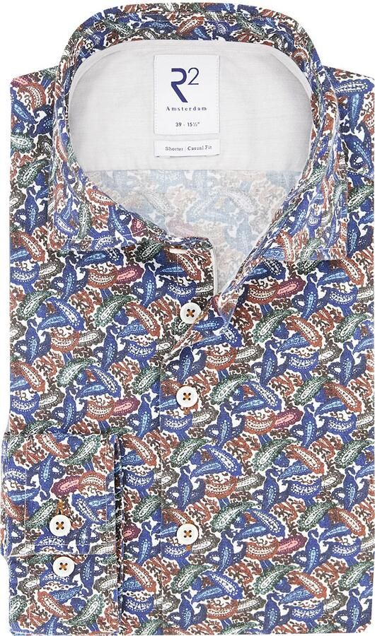 R2 Amsterdam R2 Overhemd Widespread Paisley Meerkleurig