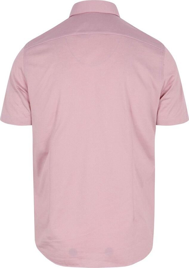 R2 Amsterdam R2 Short Sleeve Overhemd Technical Knitted Dobby Roze - Foto 2