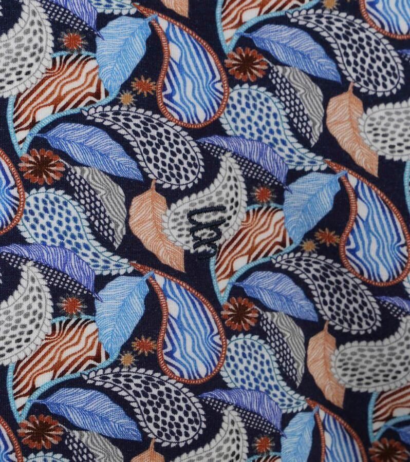 R2 Amsterdam R2 Tencel Poloshirt Paisley Donkerblauw - Foto 2