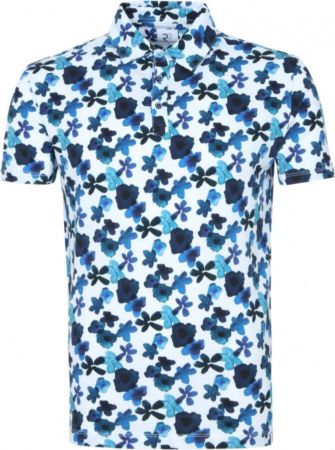R2 Amsterdam R2 Polo Multicolour Bloemen Blauw