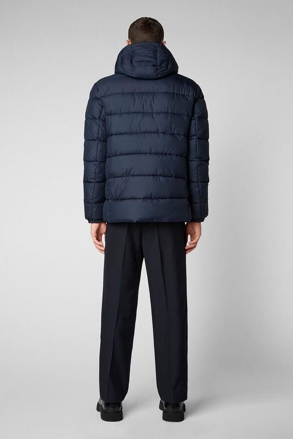Save The Duck Blauwe Gewatteerde Jas met Capuchon Blue Heren - Foto 3