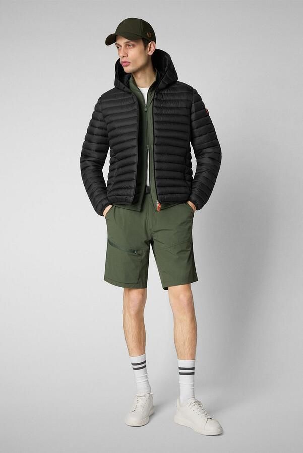 Save The Duck Zwarte Gewatteerde Plumtech Jas met Capuchon Black Heren - Foto 3