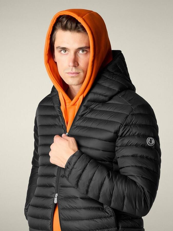 Save The Duck Gewatteerde Quilted Jas met Capuchon Black Heren - Foto 2